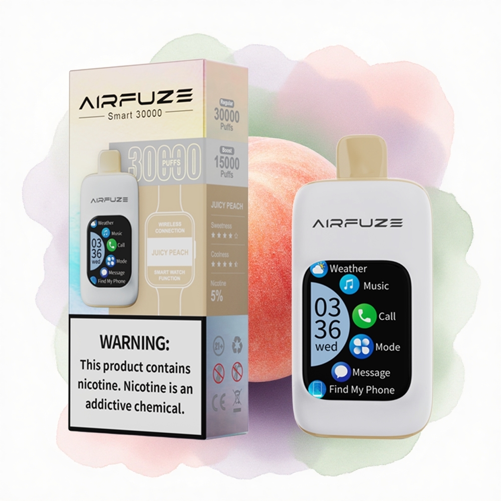 AirFuze Smart 30000 Puffs Sappige Perzik 5 Nicotine 900mAh Type-C